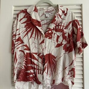 Madewell Red and White Floral Shirt